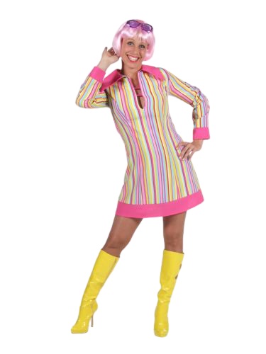 verhuur - carnaval - Disco-70&80 - Disco dame roze geel